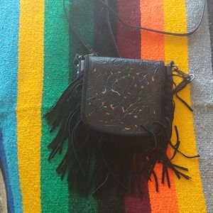 Black Fringe Crossbody Purse